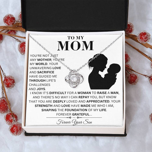 Mom - My Life   - Love Knot Necklace