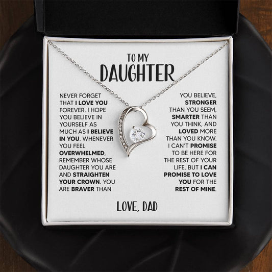 TO MY DAUGHTER - BELEIVE IN YOURSELF - FOREVER LOVE NECKLACE