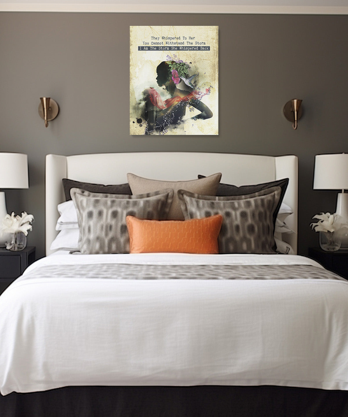I Am The Storm Wall Art - Inspirational Gifts for Women Teens - Hummingbird Room Decor - Uplifting Encouragement Quotes Home Decor - Positive Affirmations wall decor