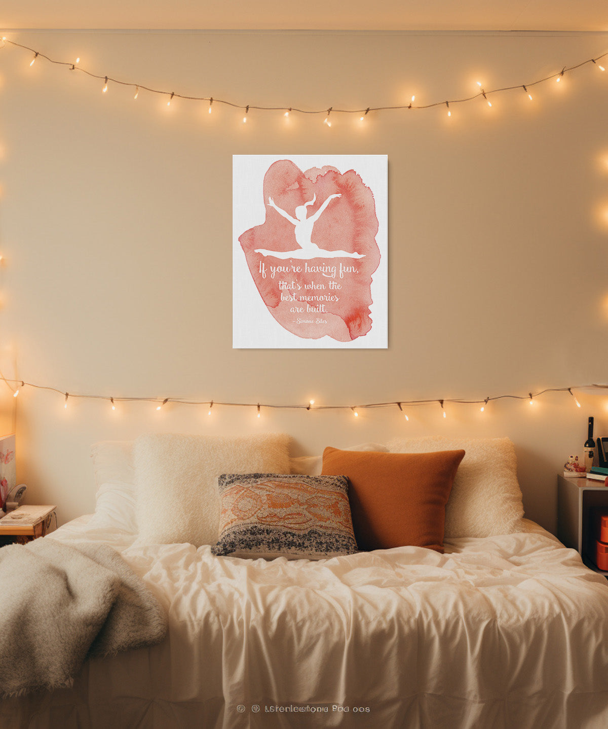 Gymnastics Wall Art - Boho Wall Decor - Girl's Bedroom - Gymnast Wall Decorations for Bedroom - Simone Biles Quotes - Motivational Quotes Wall Art - Inspirational Quotes