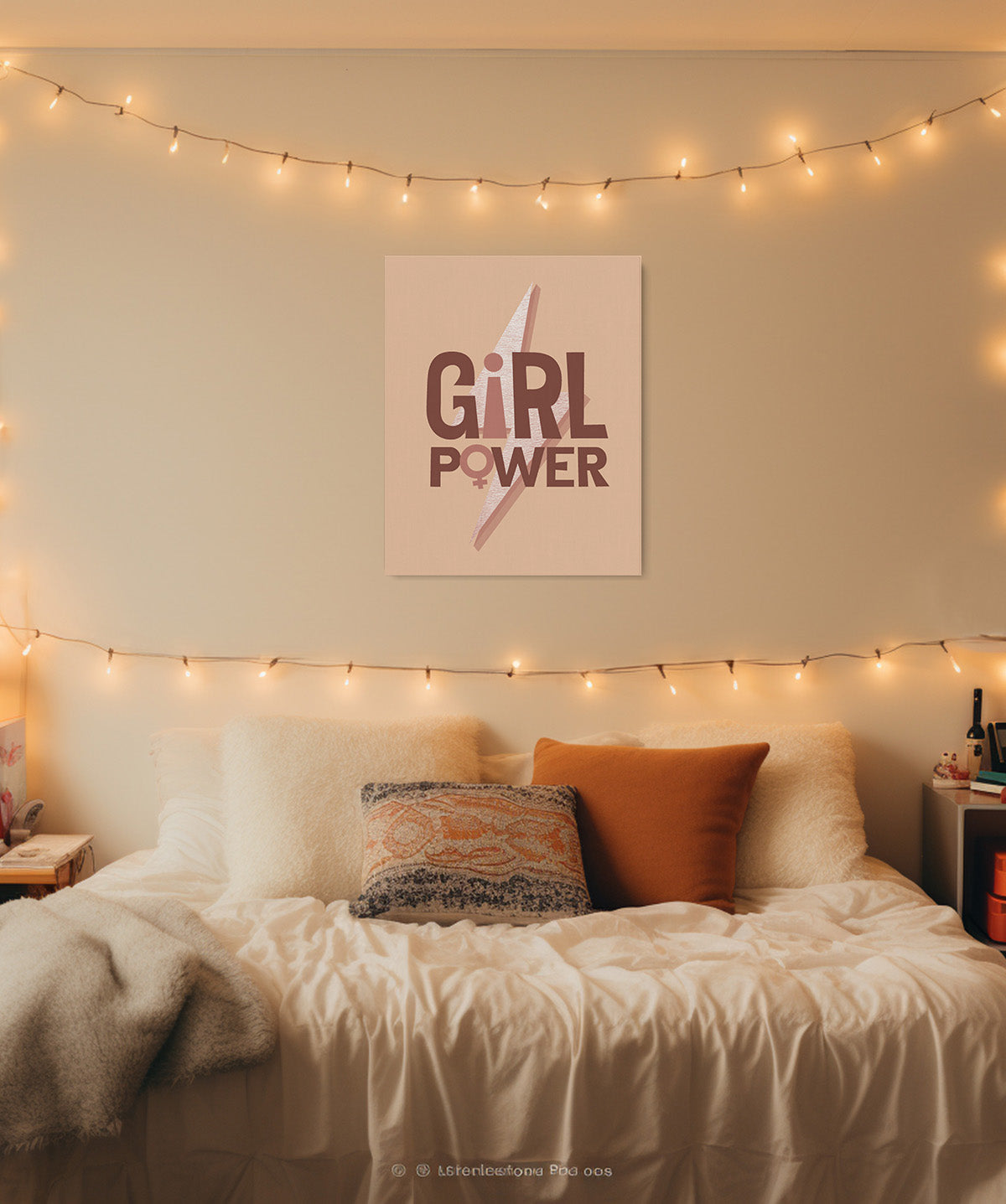 Govivo Girl power room decor - inspirational gifts for women - bedroom wall decor for women or dorm wall decor - office wall art women