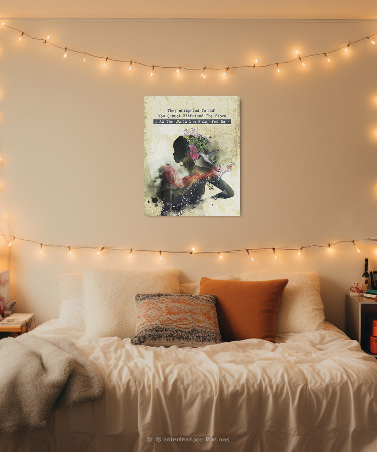 I Am The Storm Wall Art - Inspirational Gifts for Women Teens - Hummingbird Room Decor - Uplifting Encouragement Quotes Home Decor - Positive Affirmations wall decor