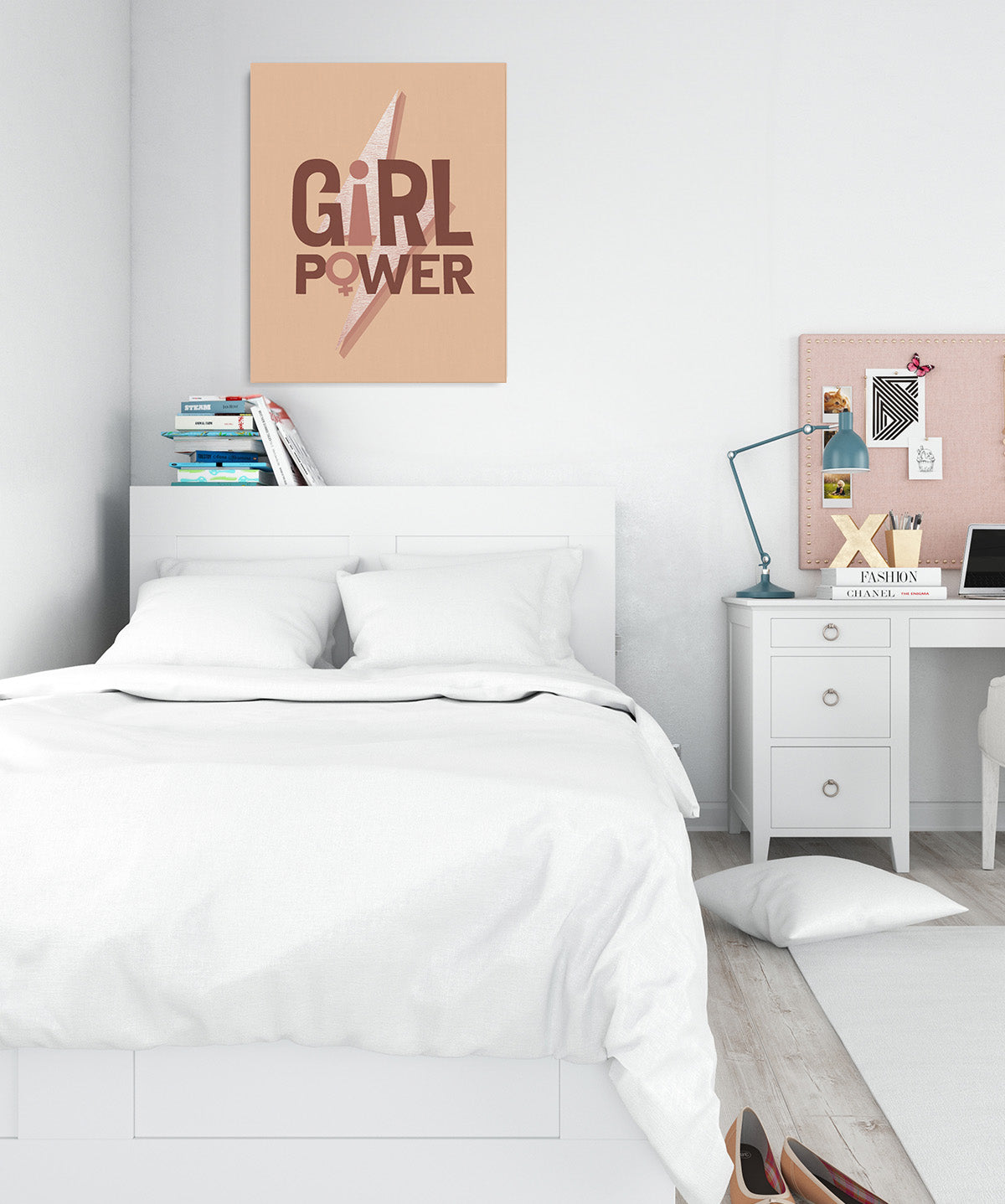 Govivo Girl power room decor - inspirational gifts for women - bedroom wall decor for women or dorm wall decor - office wall art women