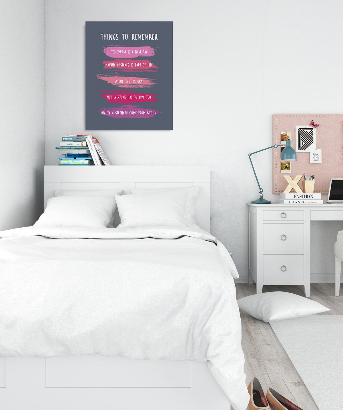 Things To Remember Inspirational Wall Art - Positive Affirmations Wall Decor for Women Girls Teens Daughter - Uplifting Aesthetic Home Decor for Bathroom and Bedroom