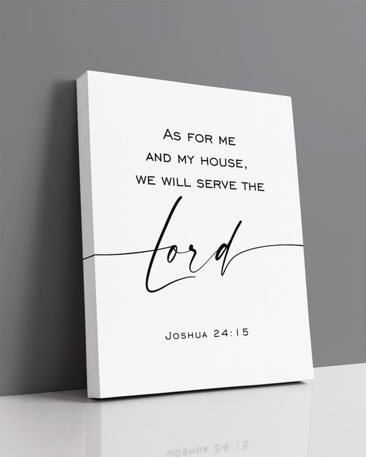 Bible Verses Wall Decor - We will serve the lord - Canvas Religious Wall Art