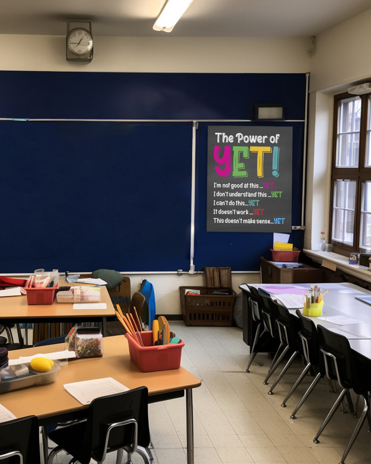 School Psychologist, Counseling Office Decor - The Power of Yet Mental Health Wall Decor for Kids - Teacher Supplies for Classroom - Room Decor Aesthetic - Bedroom Decor