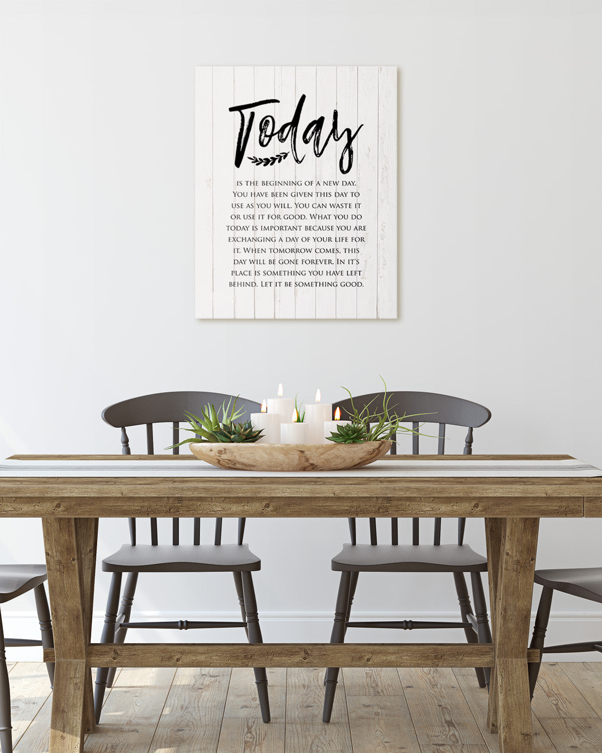 Today Is The Beginning Of A New Day Inspirational Wall Art - Positive Affirmations Wall Decor - Uplifting Aesthetic Home Decor