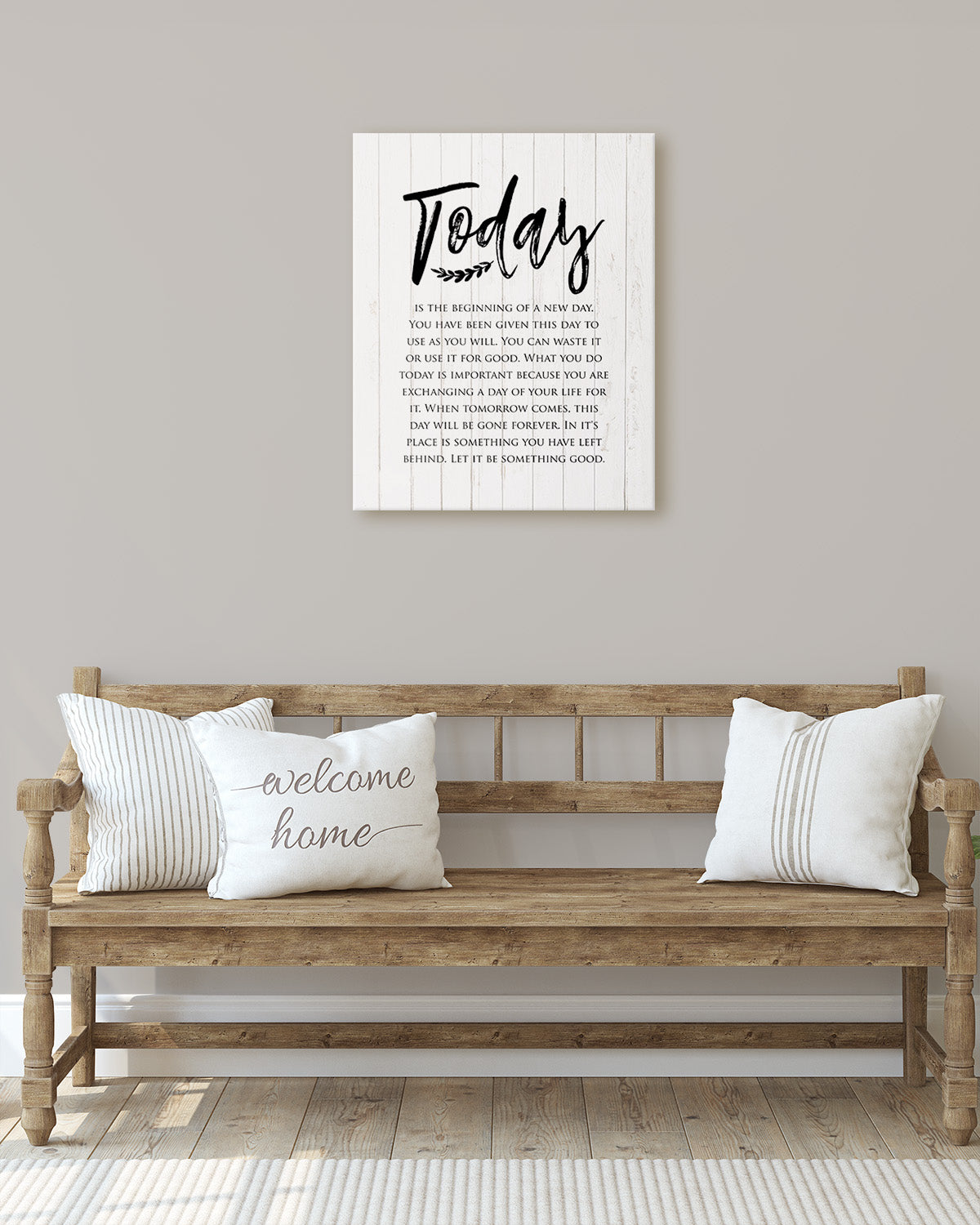 Today Is The Beginning Of A New Day Inspirational Wall Art - Positive Affirmations Wall Decor - Uplifting Aesthetic Home Decor