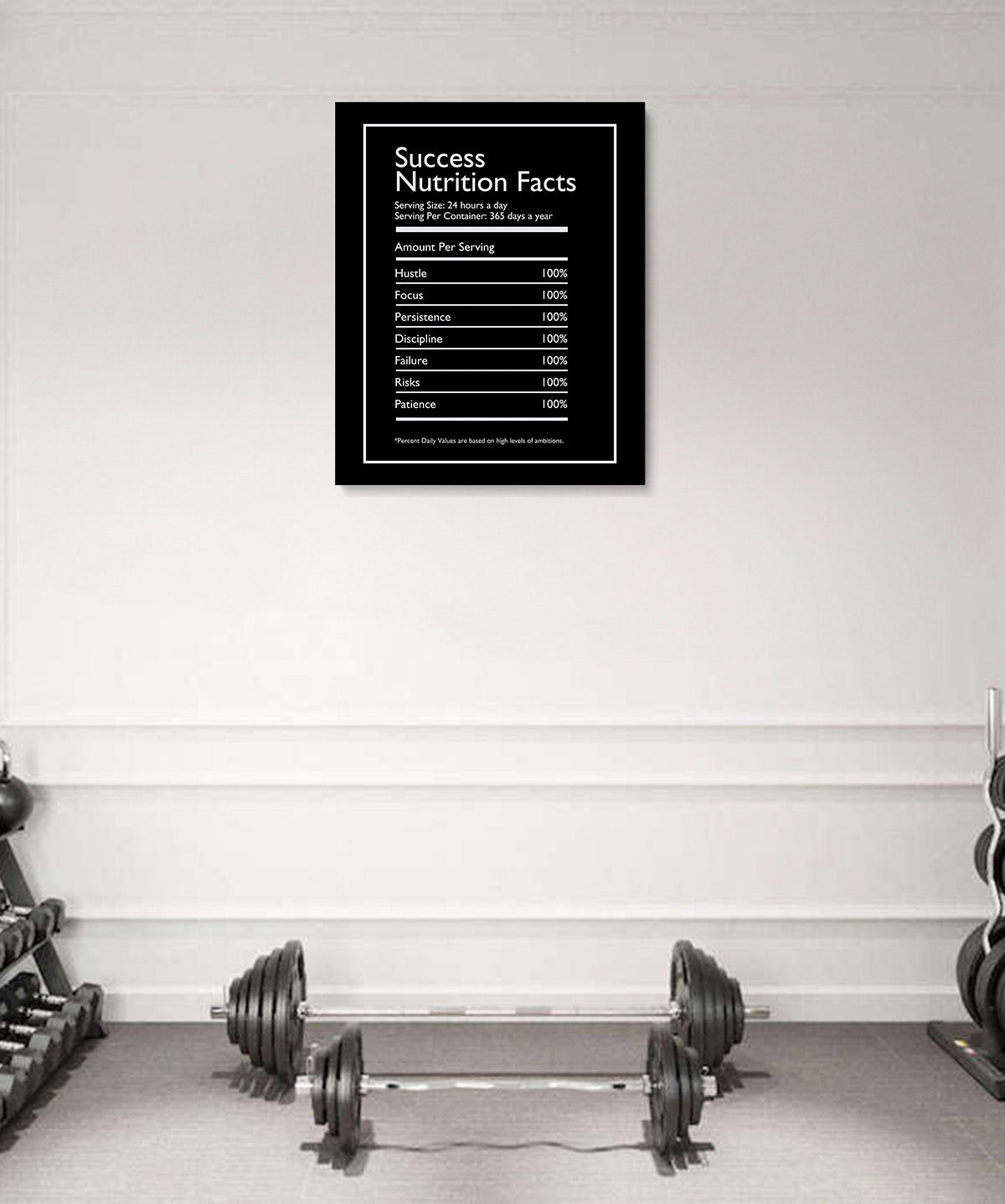 Success Nutrition Facts Motivational Wall Art - Inspirational Wall Decor for Office