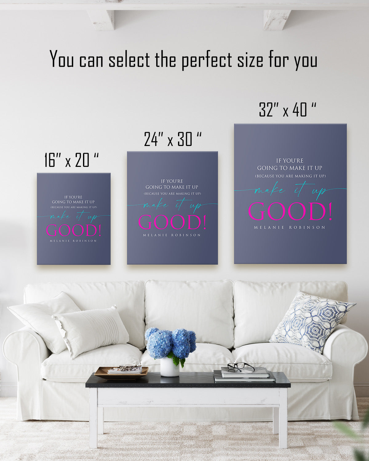 Make It Up Good - Melanie Robinson Inspirational Quotes - Typography Style Dark Blue Background