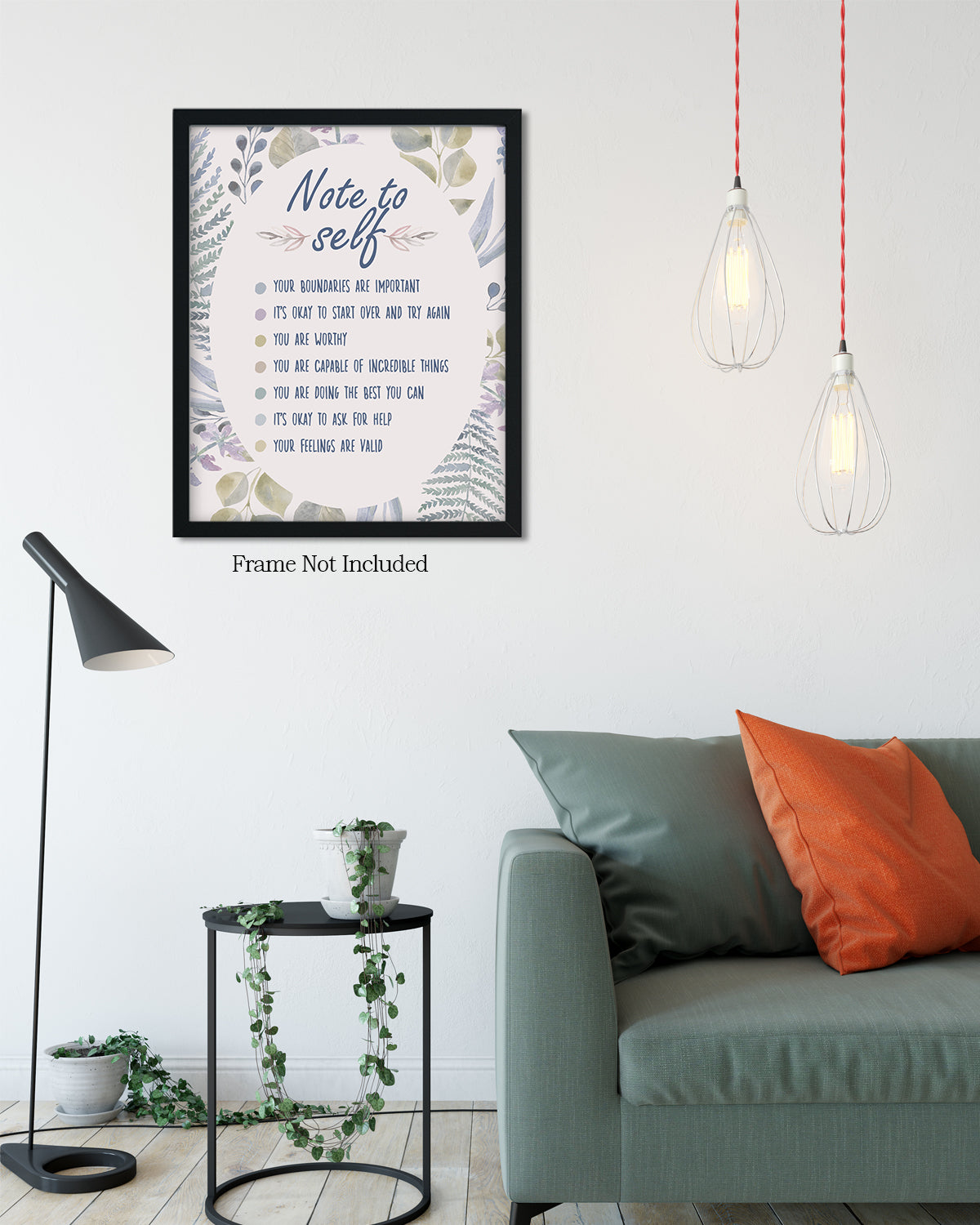 Note To Self Your Boundaries Are Important You are Worthy Affirmation Wall Decor