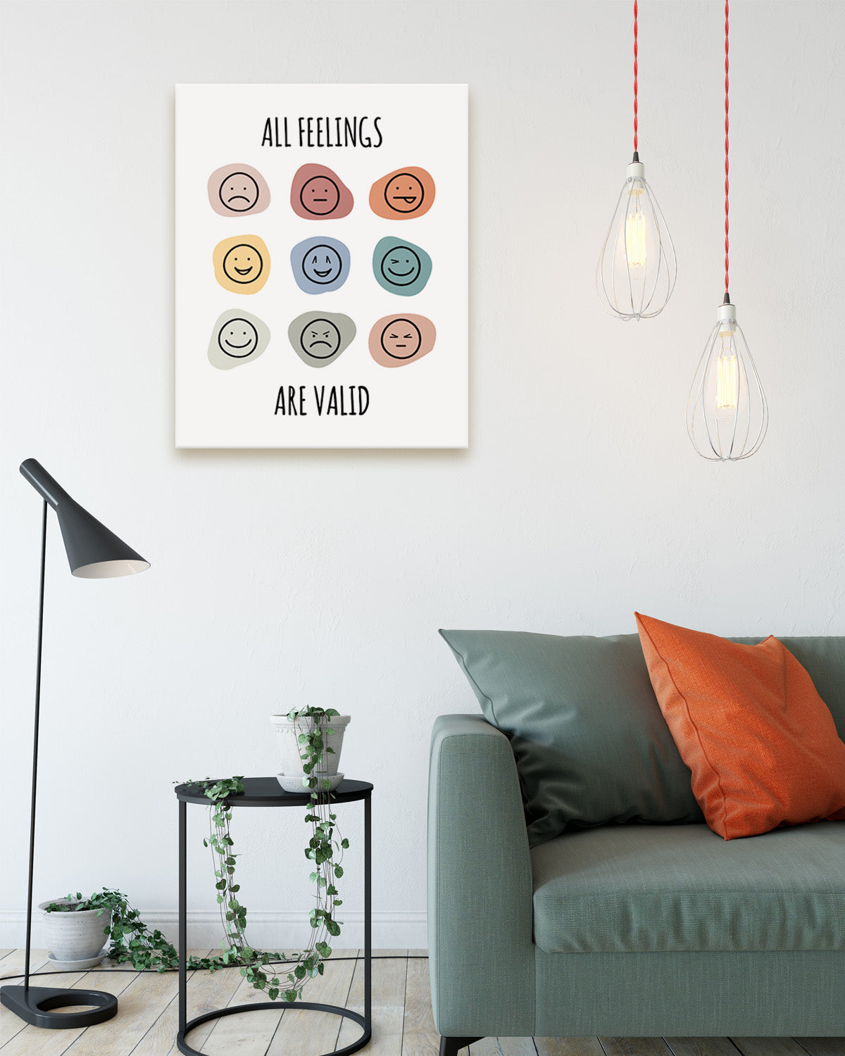 All Feelings Are Valid - Wall Decor for Therapy Office - Mindfulness Wall Decor - Counseling Office - Mental Health Wall Art - School Psychologist, Therapist Wall Art