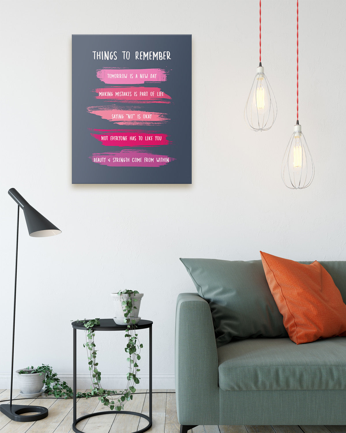 Things To Remember Inspirational Wall Art - Positive Affirmations Wall Decor for Women Girls Teens Daughter - Uplifting Aesthetic Home Decor for Bathroom and Bedroom