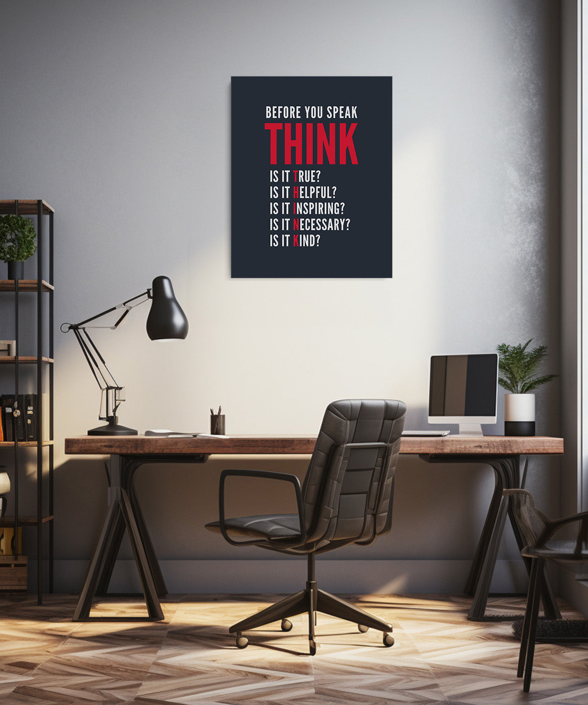 Before You Speak Think Room Decor - Inspirational Wall Art - Motivational Wall Decor for Office