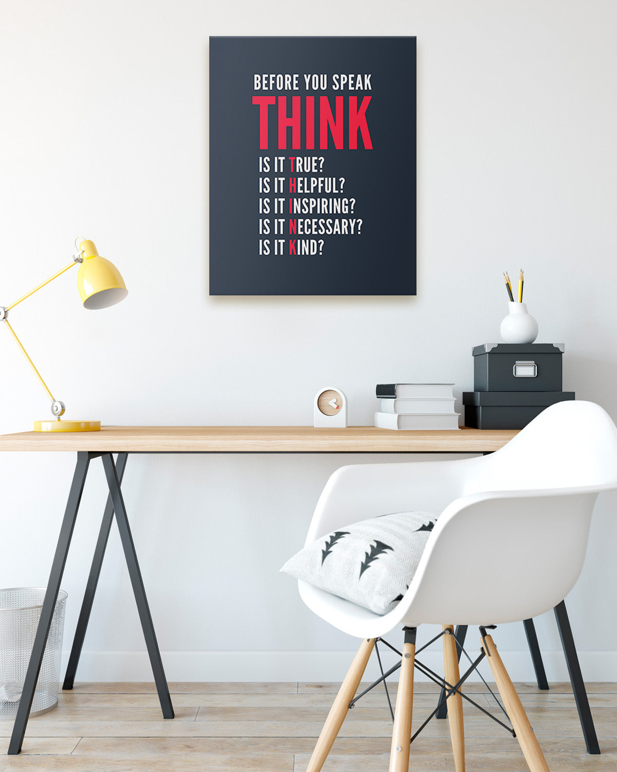 Before You Speak Think Room Decor - Inspirational Wall Art - Motivational Wall Decor for Office