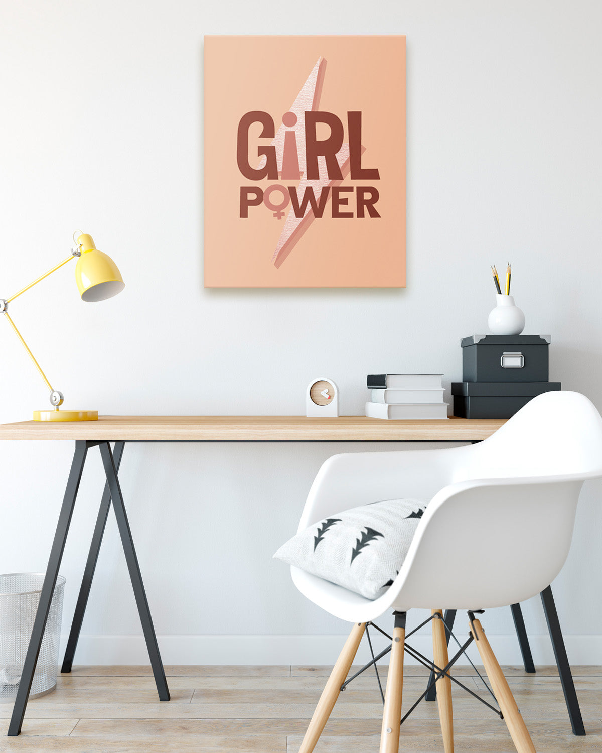 Govivo Girl power room decor - inspirational gifts for women - bedroom wall decor for women or dorm wall decor - office wall art women