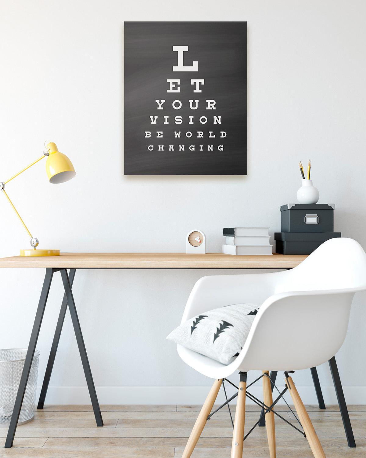 Let Your Vision Be World Changing - Motivational Quote Wall Art Print - Wall Decor for Office, Cubicle and Bedroom - Inspirational Wall Art