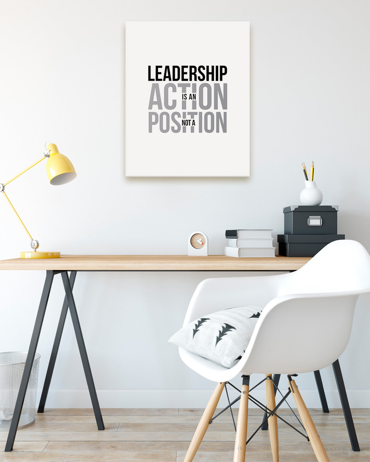Leadership Is An Action Not A Position - Motivational Quote Wall Art Print - Wall Decor for Office, Cubicle and Bedroom - Inspirational Wall Art