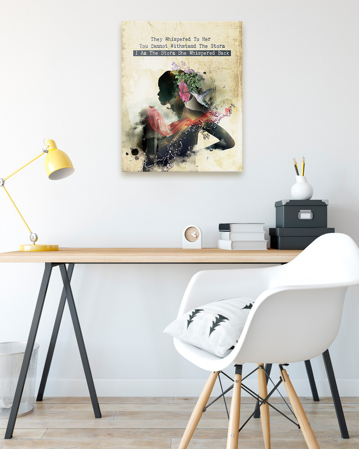 I Am The Storm Wall Art - Inspirational Gifts for Women Teens - Hummingbird Room Decor - Uplifting Encouragement Quotes Home Decor - Positive Affirmations wall decor