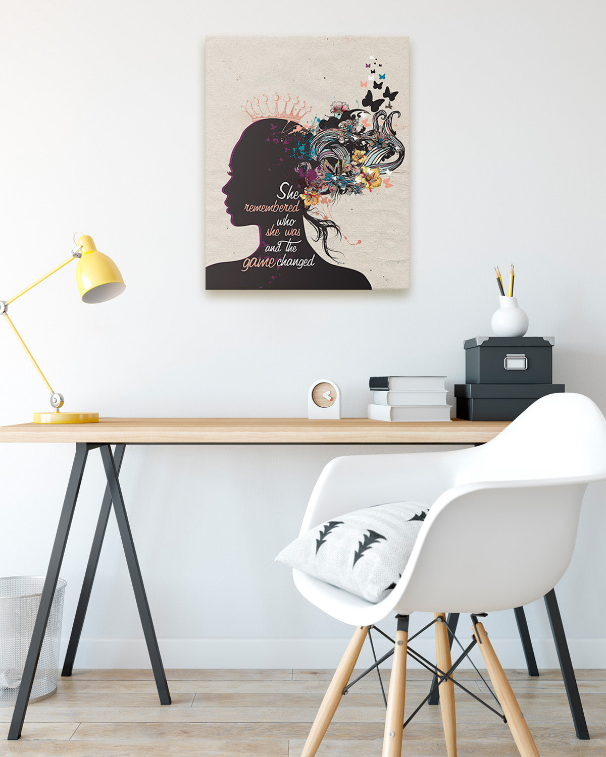 She Remembered Who She Was and The Game Changed Inspirational Wall Art - Positive Affirmations Wall Decor for Women Girls Teens Daughter - Uplifting Aesthetic Home Decor