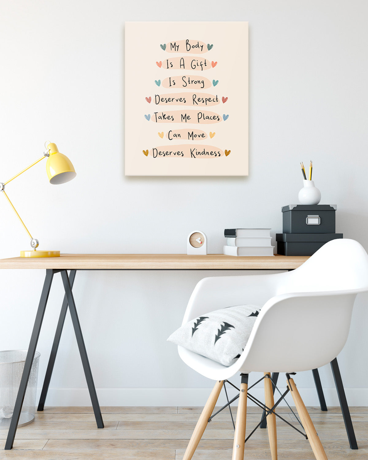 My Body Is A Gift Is Strong Deserves Respect Inspirational Wall Art - Positive Affirmations Wall Decor for Women Girls Teens Daughter