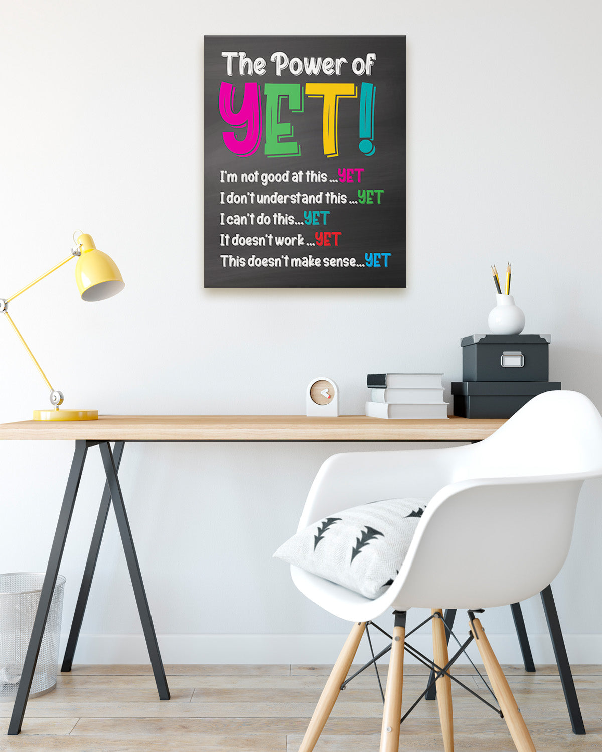 School Psychologist, Counseling Office Decor - The Power of Yet Mental Health Wall Decor for Kids - Teacher Supplies for Classroom - Room Decor Aesthetic - Bedroom Decor
