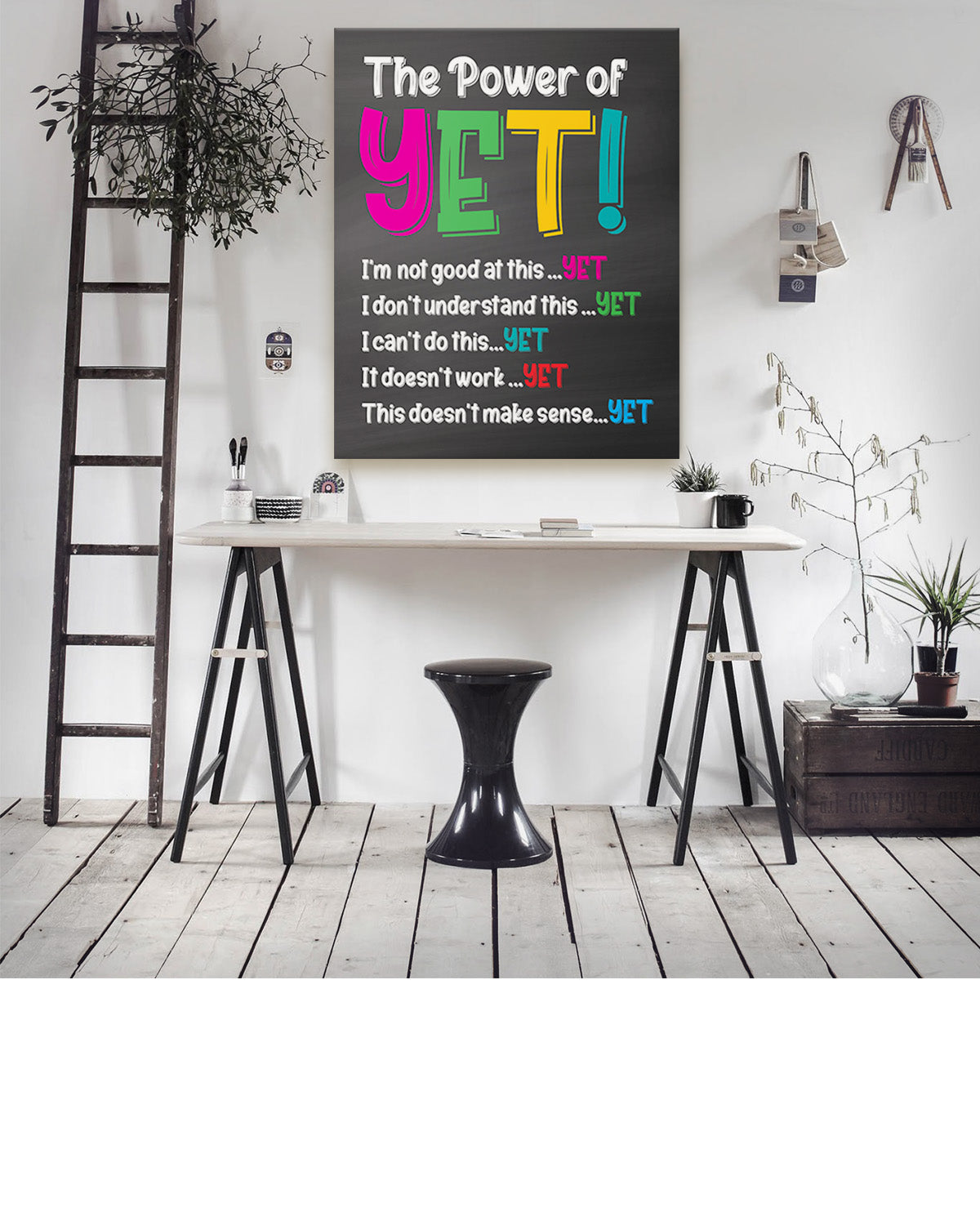 School Psychologist, Counseling Office Decor - The Power of Yet Mental Health Wall Decor for Kids - Teacher Supplies for Classroom - Room Decor Aesthetic - Bedroom Decor