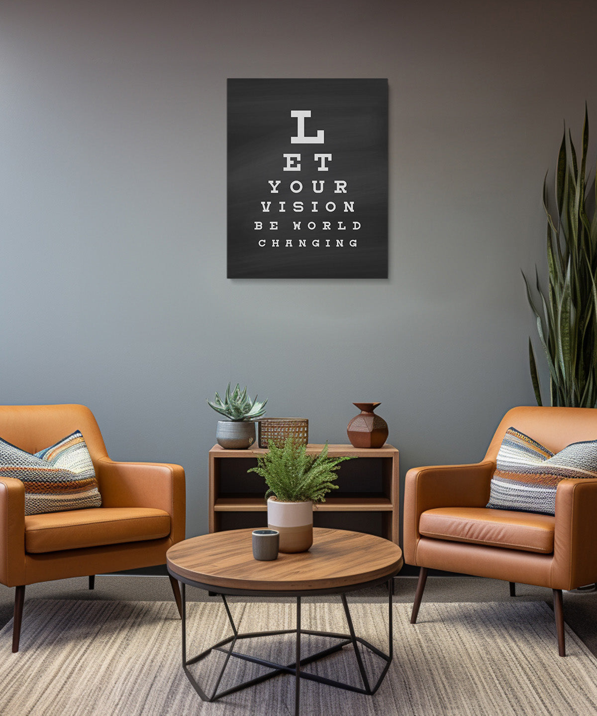 Let Your Vision Be World Changing - Motivational Quote Wall Art Print - Wall Decor for Office, Cubicle and Bedroom - Inspirational Wall Art