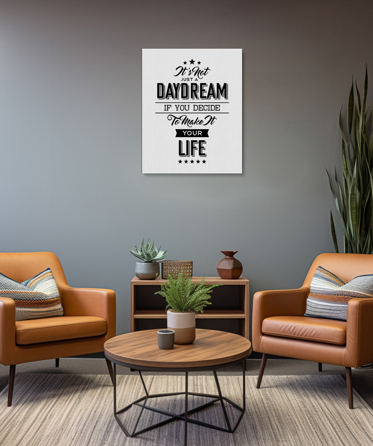 It's Not Just A Daydream If You Decide To Make It Your Life - Motivational Quote Wall Art Print - Wall Decor for Office, Cubicle and Bedroom - Inspirational Wall Art