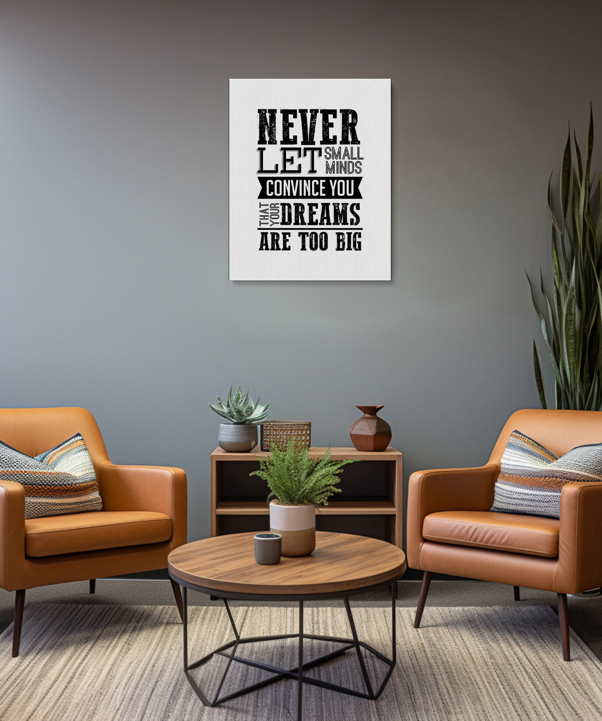 Never Let Small Minds Convince You That Your Dreams Are Too Big - Motivational Quote Wall Art Print - Wall Decor for Office, Cubicle and Bedroom - Inspirational Wall Art