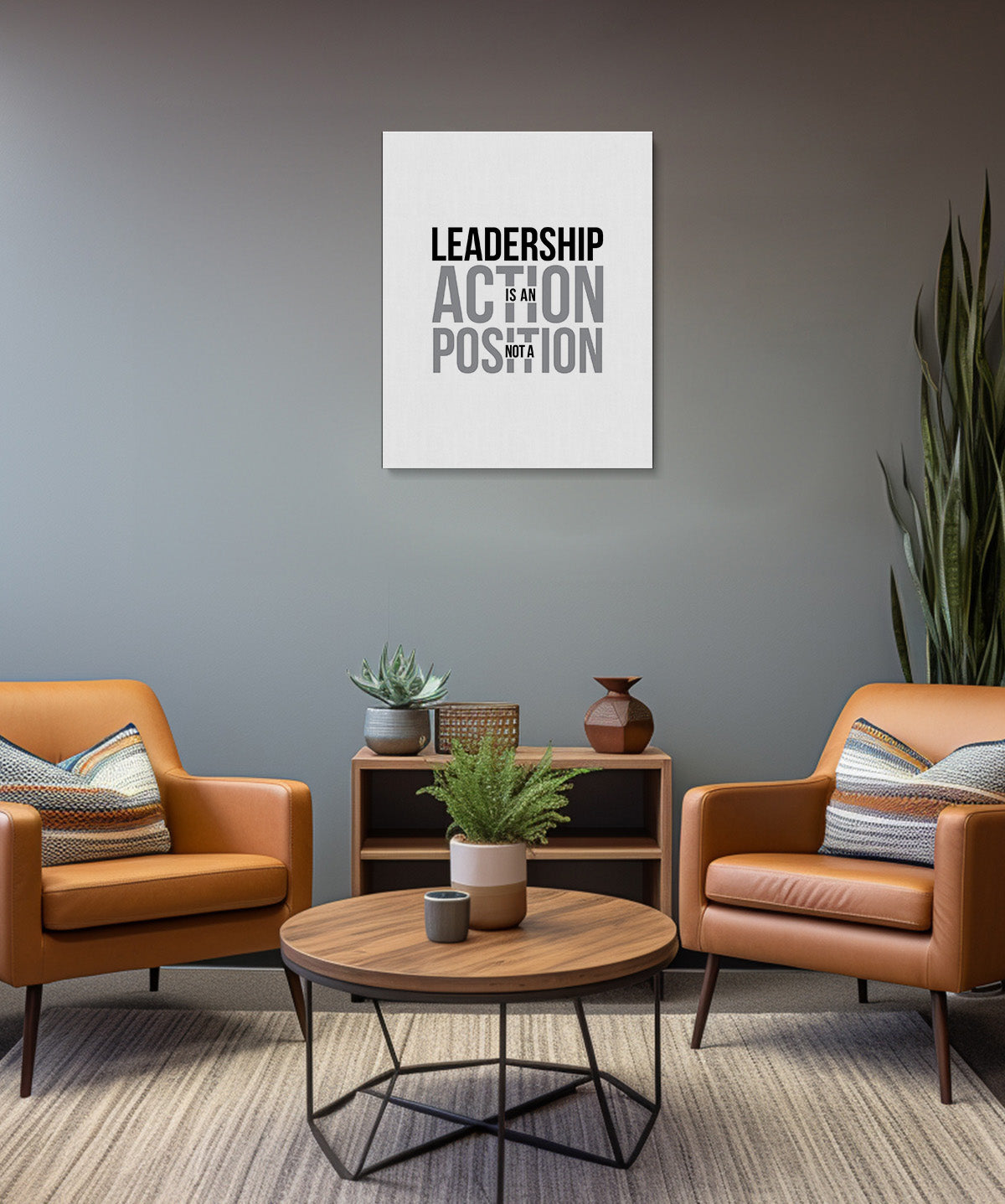 Leadership Is An Action Not A Position - Motivational Quote Wall Art Print - Wall Decor for Office, Cubicle and Bedroom - Inspirational Wall Art