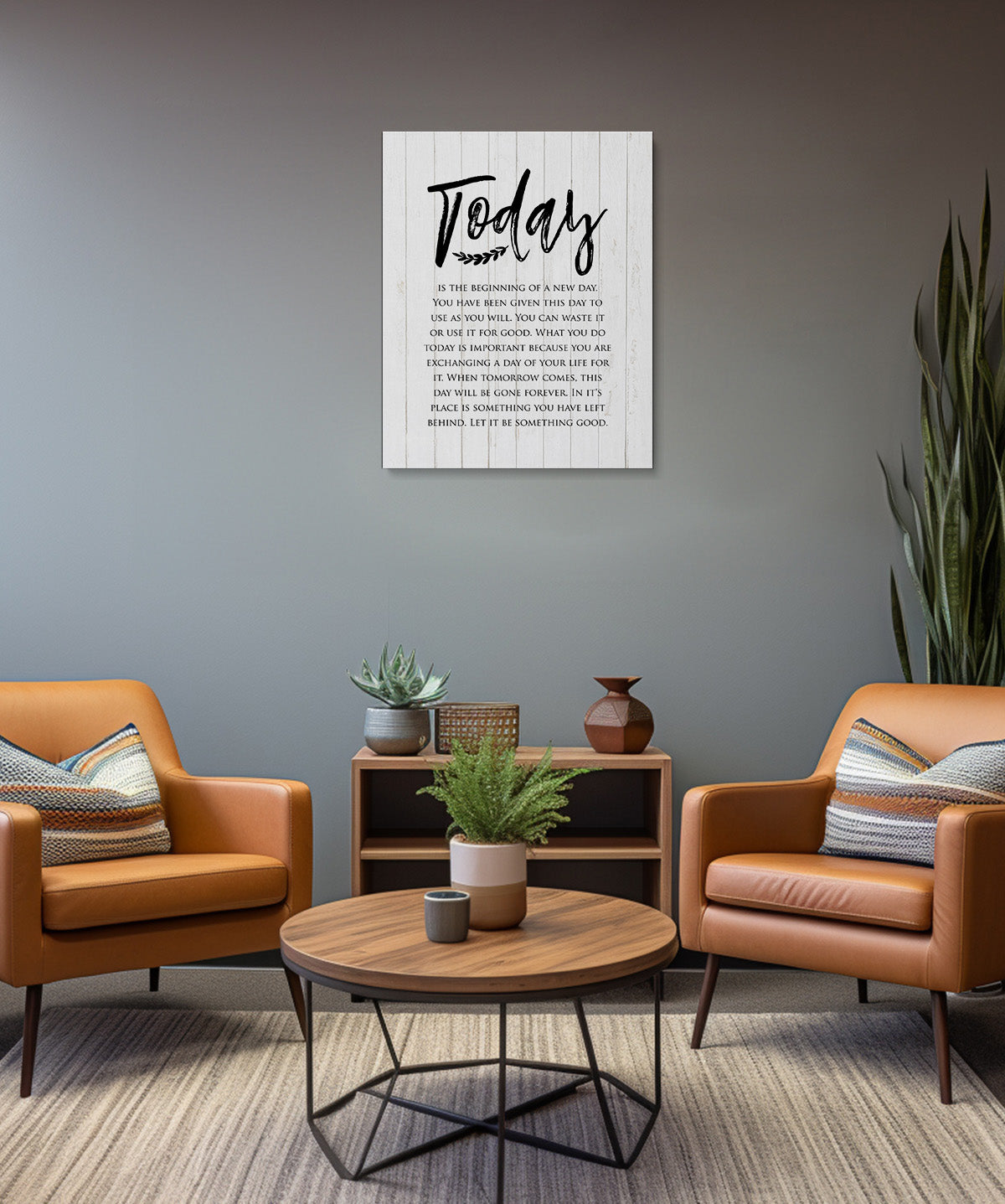 Today Is The Beginning Of A New Day Inspirational Wall Art - Positive Affirmations Wall Decor - Uplifting Aesthetic Home Decor