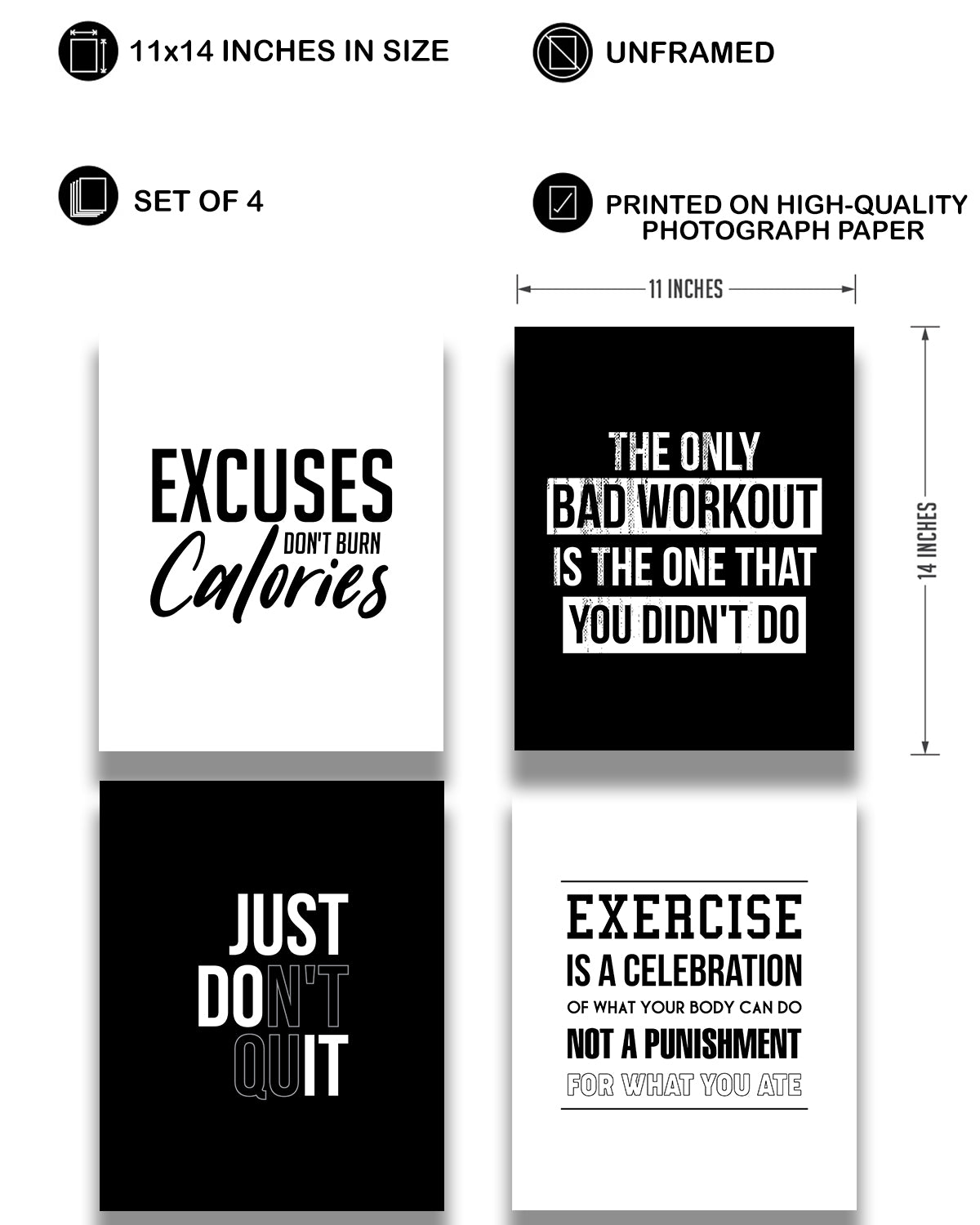 Workout Gym motivational wall art - man cave decor - sports art fitness - inspirational wall decor for a workout room