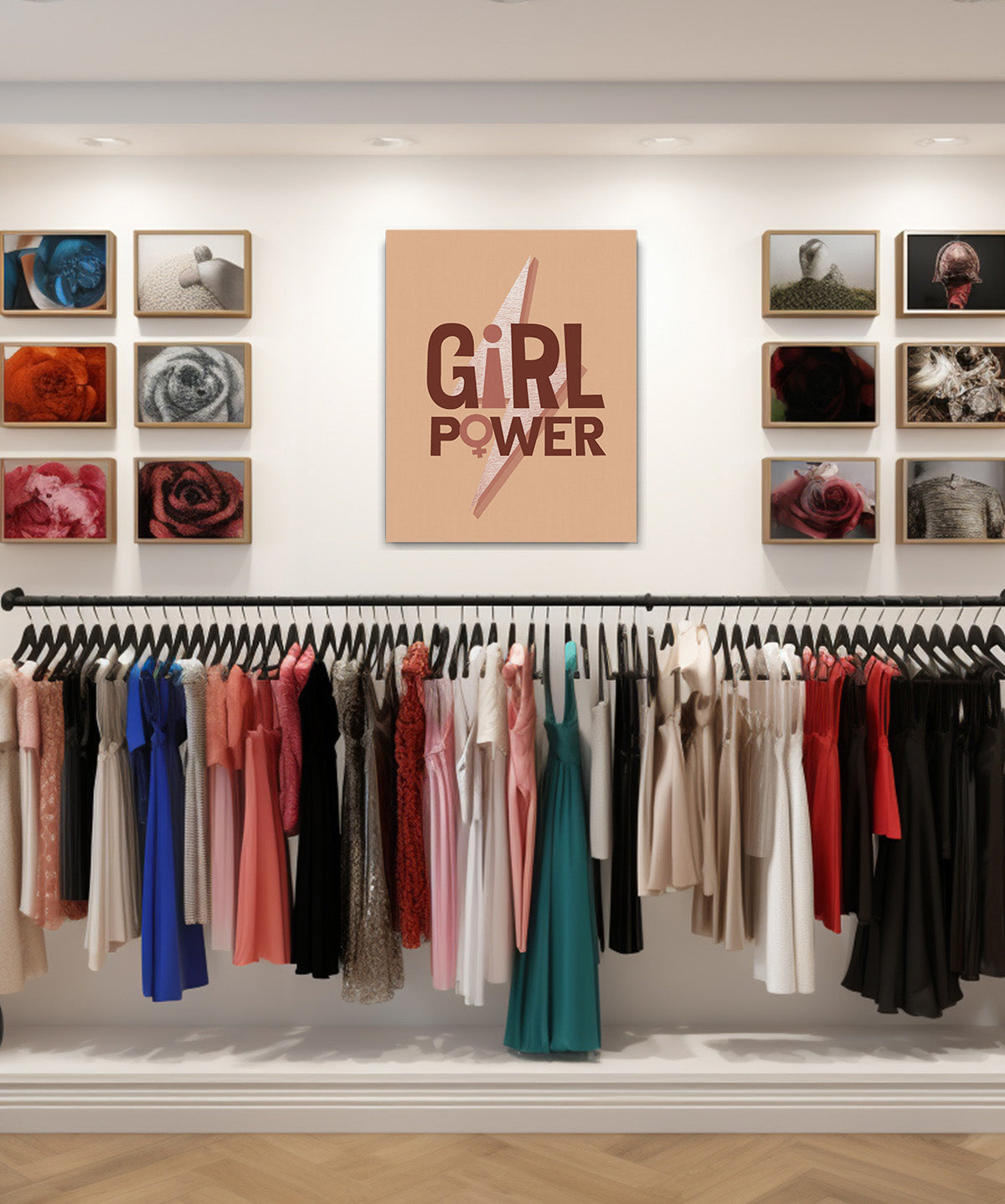 Govivo Girl power room decor - inspirational gifts for women - bedroom wall decor for women or dorm wall decor - office wall art women